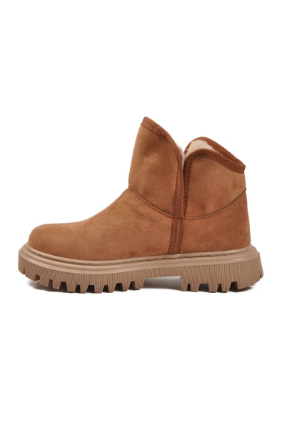 Aspor Taba Süet İçi Kürklü Kadın Topuklu Bot - 4