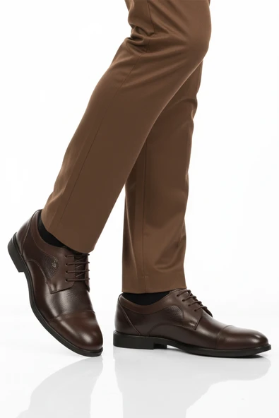 Aspor Kahve Hakiki Deri Erkek Klasik Ayakkabı