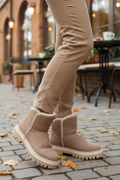 Aspor Vizon Süet İçi Kürklü Kadın Topuklu Bot - 3