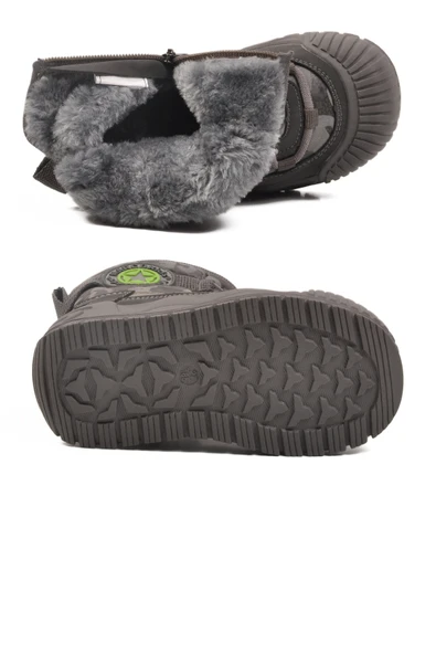 Marcokids Gri İçi Kürklü Erkek Çocuk Düz Bot - Resim 5