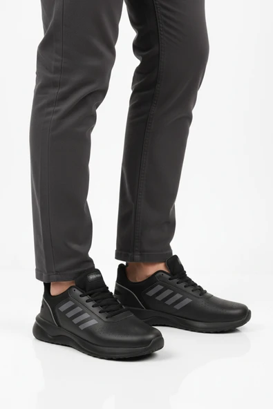 Walkway Siyah Bağcıklı Erkek Spor Ayakkabı