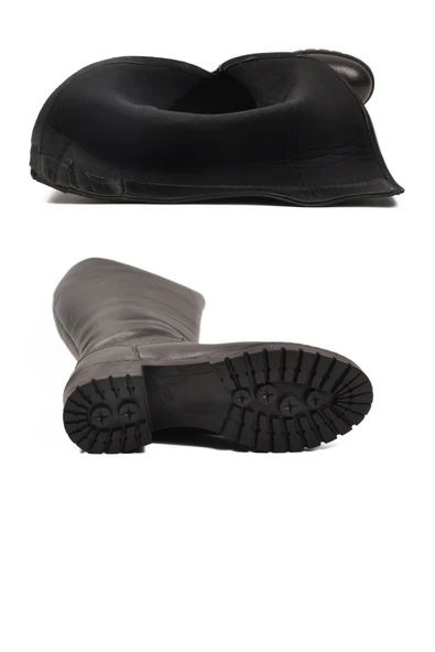 Aspor Siyah Hakiki Deri İçi Polarlı Kadın Topuklu Çizme - 5