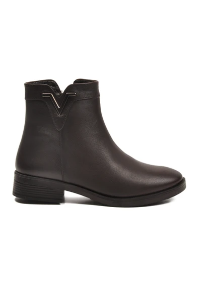 Aspor Kahve Hakiki Deri İçi Polarlı Kadın Topuklu Bot - 2