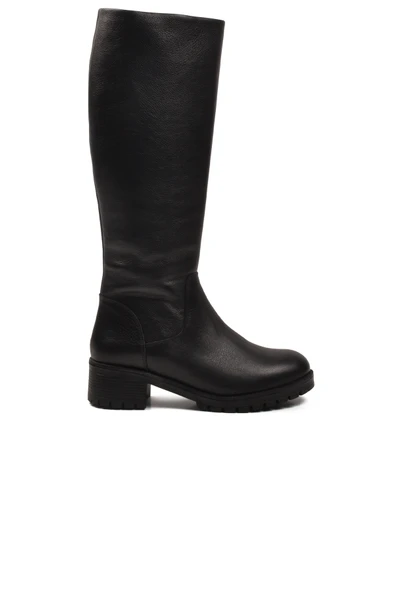 Aspor Siyah Hakiki Deri İçi Polarlı Kadın Topuklu Çizme - 2