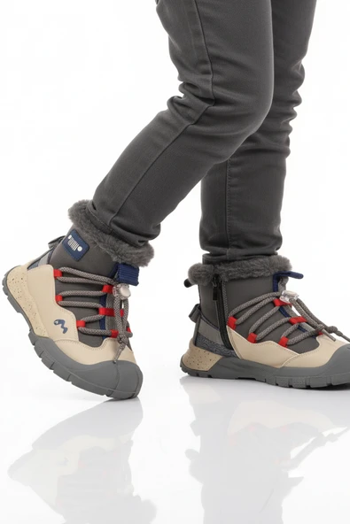 Marcokids Gri İçi Kürklü Erkek Çocuk Düz Bot ürün görseli 1