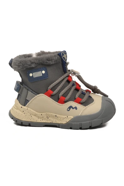 Marcokids Gri İçi Kürklü Erkek Çocuk Düz Bot ürün görseli 1