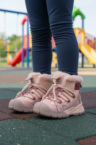 Marcokids Pembe İçi Kürklü Kız Çocuk Düz Bot - Resim 3