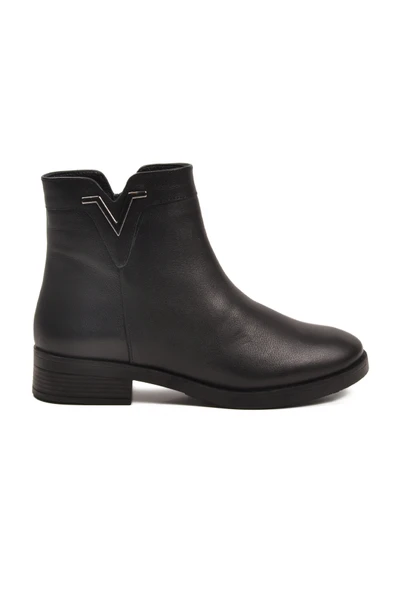 Aspor Siyah Hakiki Deri İçi Polarlı Kadın Topuklu Bot - 2