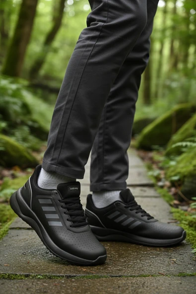 Walkway Siyah Bağcıklı Erkek Spor Ayakkabı - 3