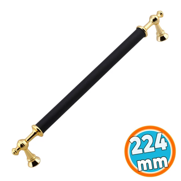 Mobilya Mutfak Çekmece Dolap Dolabı Kulbu Kulpu Kulpları (224 mm - 22.4 cm) Siyah Gold Metal ürün görseli