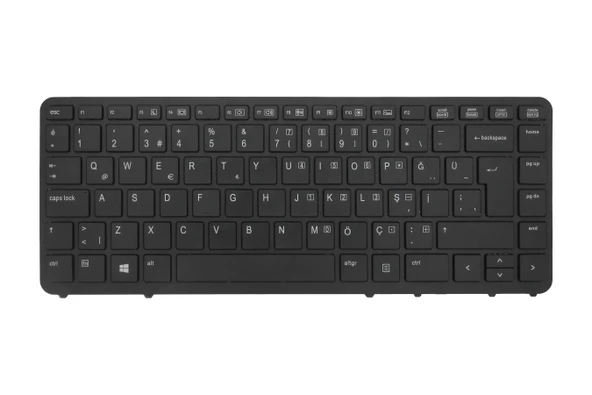 HP Uyumlu EliteBook 840 G1 (E3H06EC), 840 G1 (E3H07EC) Klavye TR  Siyah Çerçeveli - Resim 2