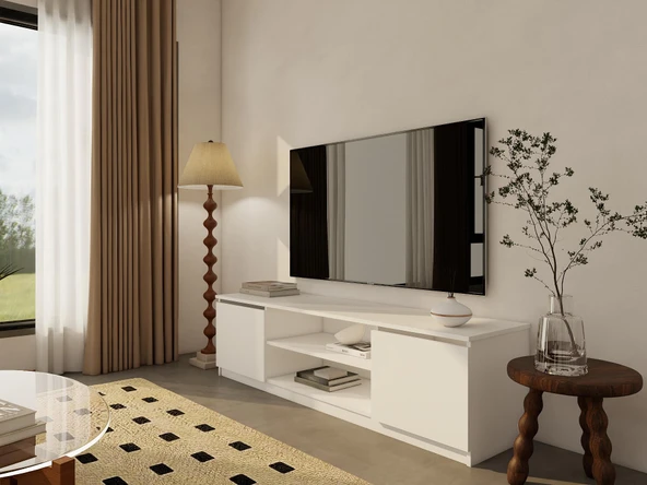 Bade Tv Ünitesi Beyaz Renk - Resim 2