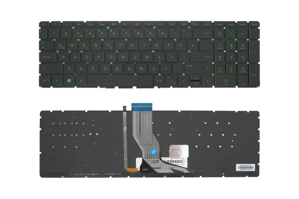 Hp Uyumlu Pavilion X360 15-BK000nt Klavye TR  Işıklı Yeşil Tuşlu - Küçük Enter ürün görseli 1