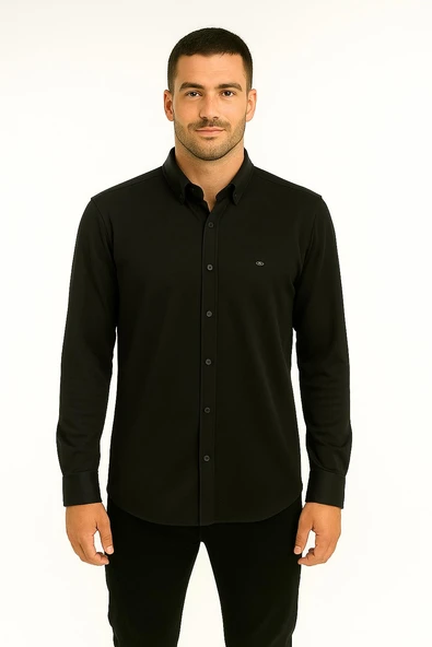 Cafes Uzun Kol Slim Fit Erkek Gömlek - 7433