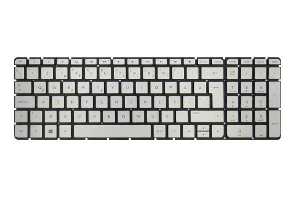 HP Uyumlu Pavilion 15-au102nt, 15-au103nt, 15-au104nt, 15-au105nt Klavye TR  Işıklı Gümüş - Büyük Enter - Resim 2