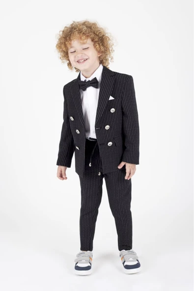 Erkek Çocuk Çizgili Spor Takım Elbise - Resim 5