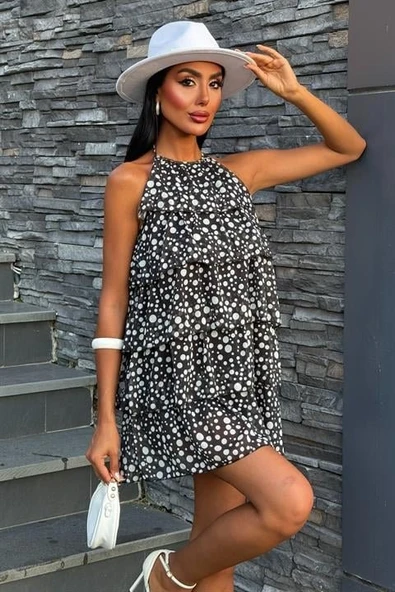 Fırfırlı Şifon Elbise 2905-08 - Resim 8