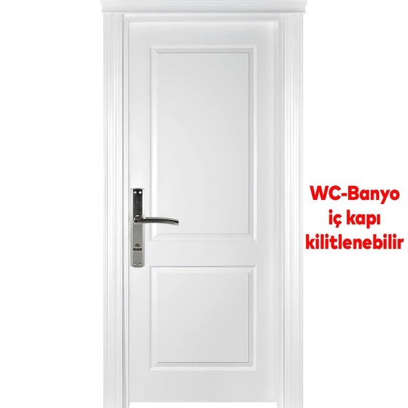 WC Banyo Aynalı Kapı Kolu Nikel İnox Sağa Sola Uygun İç Dış Wc Kapısı Kilitlenebilir 1 Takım - Resim 3
