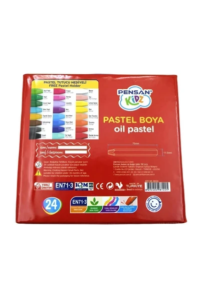 Pensan Kidz 24 Renk Çantalı Pastel Boya - Resim 2