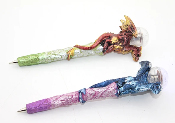 Dragonlu Polyester Işıklı Tükenmez Kalem - Resim 3