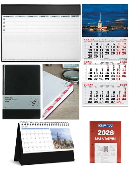 Gıpta 2026 Günlük Ajanda Masa Sümeni Masa Takvim Set-2 ürün görseli 1