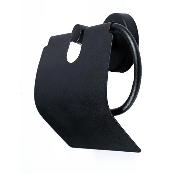 Kapaklı Metal WC Kağıtlık Duvar Tipi Paslanmaz Tuvalet Kağıt Aparatı Dayanıklı Banyo Aksesuarı Siyah - Resim 4