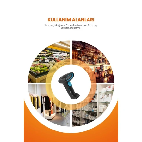 Kablosuz Standlı 1D/2D Barkod & Karekod Okuyucu - Resim 4