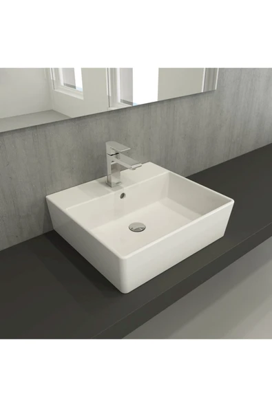 Milano Lavabo 50 Cm Parlak Beyaz 1216-062-0126 Sifon Kapak Hariç