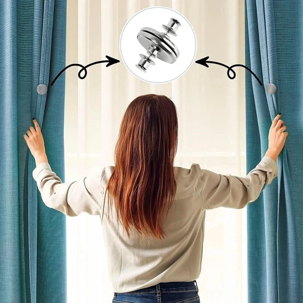 BUFFER®  Perde ve Kumaş Tutturma Mıknatısı 2 Adet - Resim 3