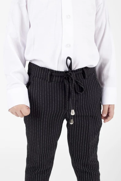 Erkek Çocuk Çizgili Spor Takım Elbise - Resim 4