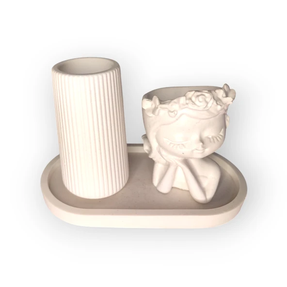 Çizgili vazo, Çiçekli Kız set ürün görseli 1