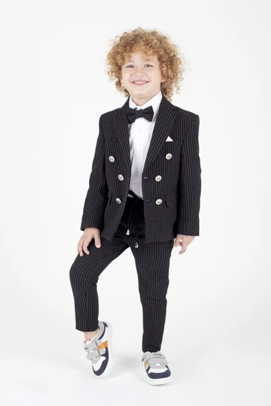 Erkek Çocuk Çizgili Spor Takım Elbise - Resim 2