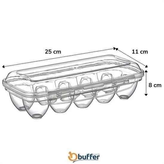 BUFFER® 10 Bölmeli Kilitli Kapaklı Yumurtalık Saklama Kutusu YU110 - Resim 2