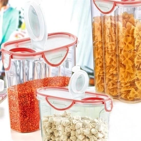 BUFFER® Kilitli Kapaklı Contalı Hava,Su Sıvı Geçirmez 2,4 Litre Erzak Saklama Kabı-SA590 - Resim 3