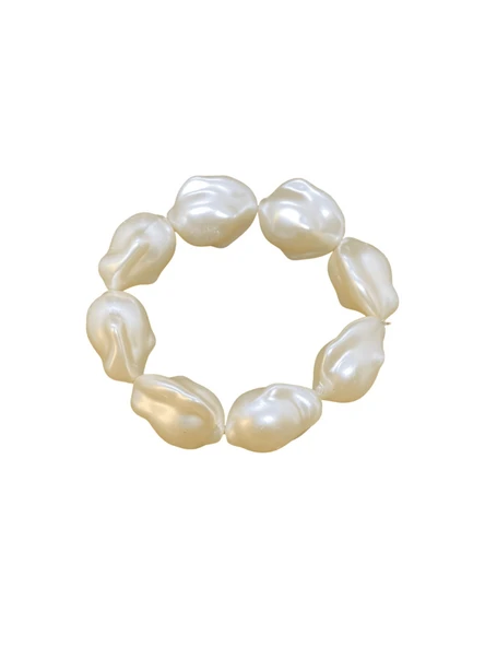 Modern Barok İnci Görünümlü Esnek Lastikli Bijuteri Bileklik | Şık ve Zamansız Tasarım ürün görseli 1
