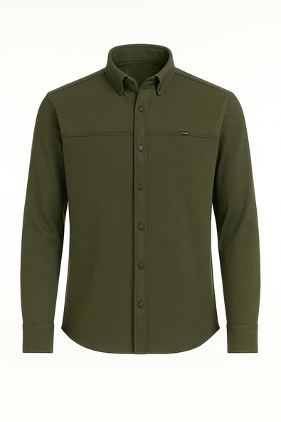 Yxc Uzun Kol Slim Fit Erkek Örme Gömlek - 7437