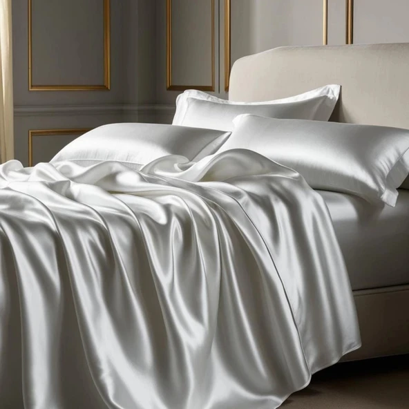 Antibakteriyel Terletmeyen İpek Saten Yastık Kılıfı 2'li 50x70 Beyaz - 2