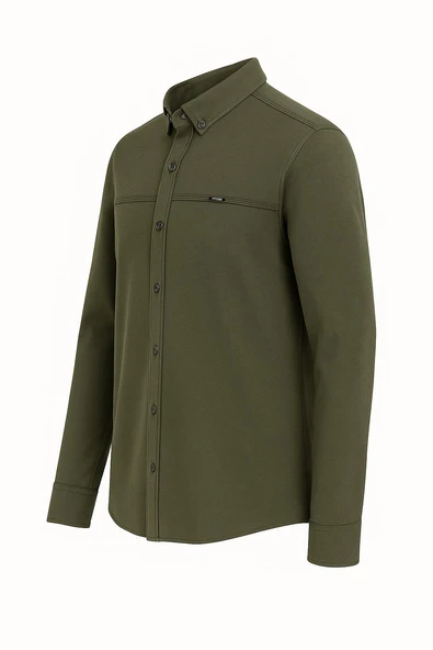 Yxc Uzun Kol Slim Fit Erkek Örme Gömlek - 7437 - 2