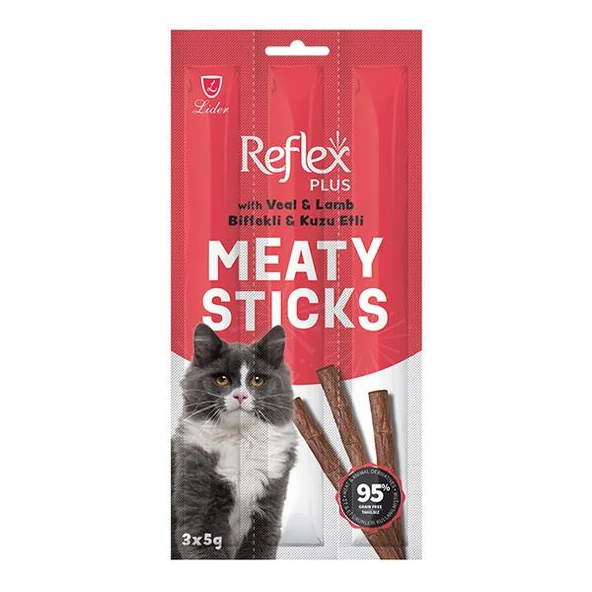 Reflex Plus Kedi Ödül Stick Biftek & Kuzulu 3x5 Gr ürün görseli