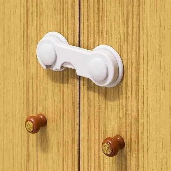 BUFFER® Bebek Çocuk Güvenliği Çekmece ve Dolap İçin Kendiliğinde Yapışkanlı Vidasız Kapak Kilidi