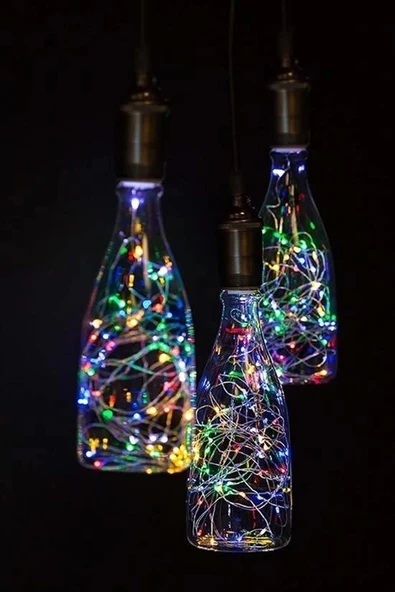 BUFFER® Pilli Renkli Peri Led Işık Dekoratif Aydınlatma 5 Metre RGB Led - Resim 3