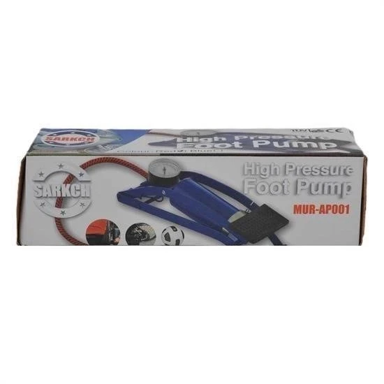 BUFFER® Basınç Göstergeli Ayak Pompası Araba Bisiklet Motor Lastik Pompası - Resim 8