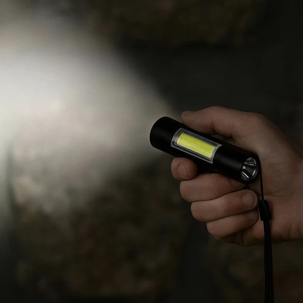 BUFFER® Solar Kutulu Mini El Feneri – Taşınabilir LED Kamp ve Acil Durum El Lambası - Resim 3