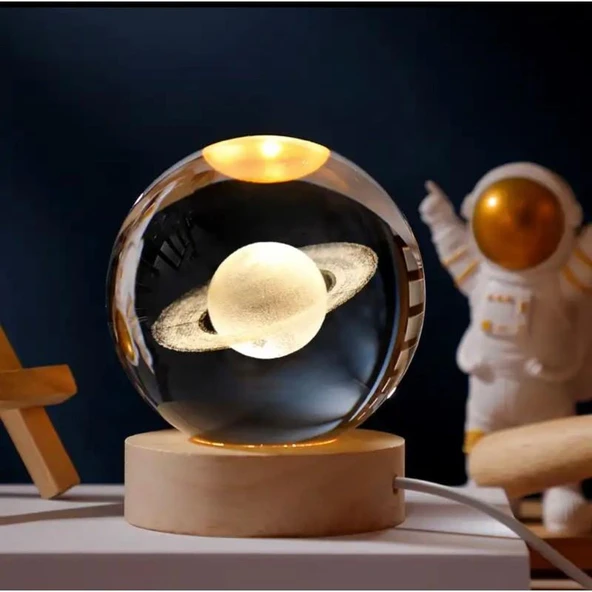 Galaksi Renk Değiştiren Işıklı Cam Küre 8cm - Resim 2