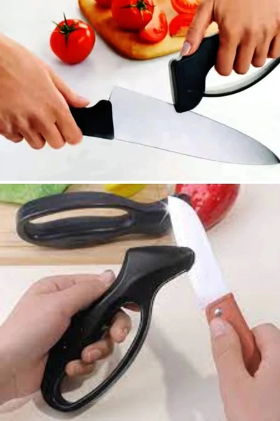 BUFFER® Kolay Tutuş Saplı Paslanmaz Çelik Manuel Bıçak Bileme Aleti - Resim 7