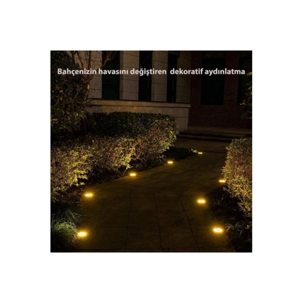 4'lü Solar Panelli Kazıklı Zemin Solar Ledi 8+4 Led GÜN IŞIĞI ürün görseli 1
