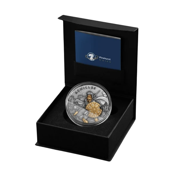 AgaKulche Achilles Altın Kaplama Gümüş Sikke Coin - Resim 3