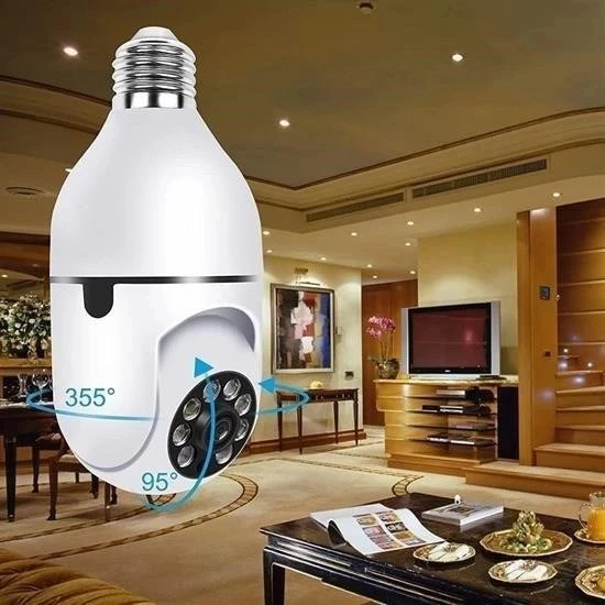BUFFER® WiFi 360 Panoramik Ampul Kamera Gece Görüş Ses Akıllı Hareket Algılayıcı - 2