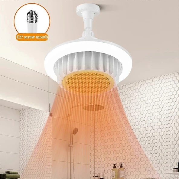 Istıcılı, Kumandalı, 3 Işık Modlu Led Ampul Isıtıcı Led Avize Ortam Isıtan 36 Watt 3900 Lümen Ampul - Resim 3