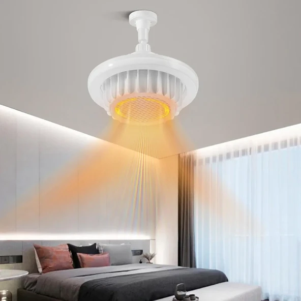 Istıcılı, Kumandalı, 3 Işık Modlu Led Ampul Isıtıcı Led Avize Ortam Isıtan 36 Watt 3900 Lümen Ampul - Resim 7